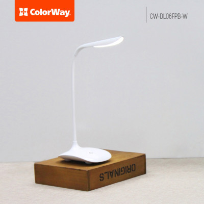 Настільна лампа ColorWay LED Portable &amp; Flexible with built-in accumulator 500mAh (CW-DL06FPB-W)