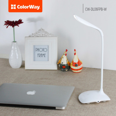 Настільна лампа ColorWay LED Portable &amp; Flexible with built-in accumulator 500mAh (CW-DL06FPB-W)