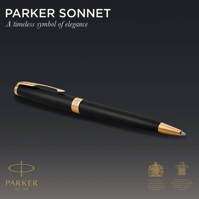 Ручка кулькова Parker SONNET 17 Matte Black Lacquer GT BP (84 832)