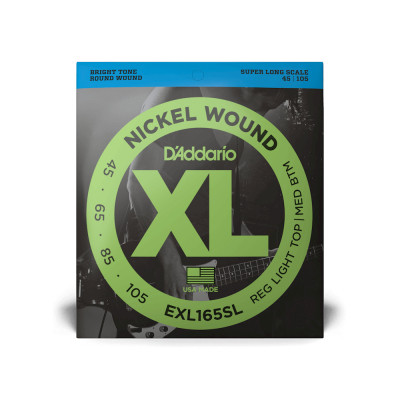 Струни для гітари D&#039;Addario XL Nickel Wound Bass Reg Light Top / Med Bottom (45-105) (EXL165SL)