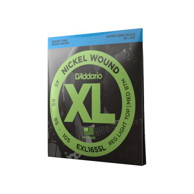 Струни для гітари D&#039;Addario XL Nickel Wound Bass Reg Light Top / Med Bottom (45-105) (EXL165SL)