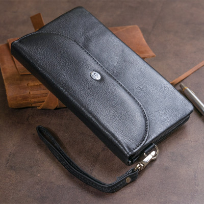 Гаманець ST Leather Зі шкіри Чорний (19316)