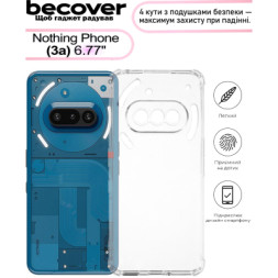 Чохол до мобільного телефона BeCover Anti-Shock Nothing Phone (3a) Clear (713583)