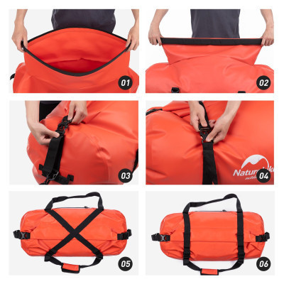 Дорожня сумка Naturehike баул водонепроникний NH20FSB03 60 л червона (6927595744284)