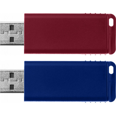 USB флеш накопичувач Verbatim 2x32GB Store&#039;n&#039;Go Slider Red/Blue USB 2.0 (49327)