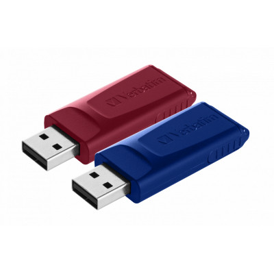 USB флеш накопичувач Verbatim 2x32GB Store&#039;n&#039;Go Slider Red/Blue USB 2.0 (49327)