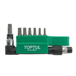 Набір біт Toptul TORX 1/4&quot; T10H-T40H + Г-обр. перехідник 8шт. (GAAL0801)