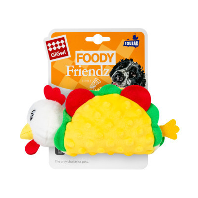 Іграшка для собак GiGwi Foody Friends Курячий Тако з пищалкою 26 см (2263)