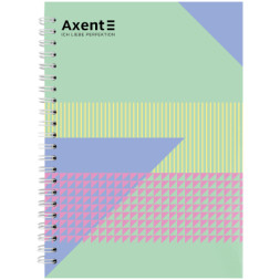 Блокнот Axent на спіралі А5 96 аркушів, клітинка, тверда обкладинка №19 (8032-19-A)