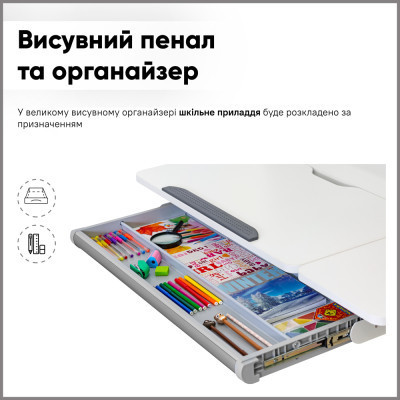 Парта з кріслом ErgoKids TH-330 W/G + Y-208 G