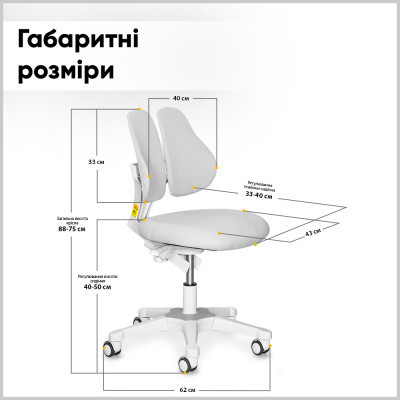 Парта з кріслом ErgoKids TH-330 W/G + Y-208 G