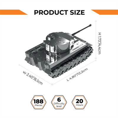 Конструктор Metal Time Колекцiйна модель Ponderous Panzer Heavy Tank Важкий танк Тигр (MT020)