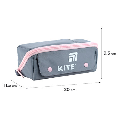 Пенал Kite 2702-1 сіро-рожевий (K25-2702-1)