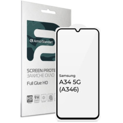Скло захисне Armorstandart Full Glue HD Samsung A34 5G (A346) Black (ARM66199)
