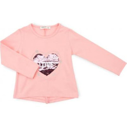 Кофта дитяча Breeze з аплікацією перевертишем &quot;LOVE&quot; (11227-98G-peach)