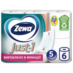 Туалетний папір Zewa Just 1 5 шарів 6 рулонів (7322541189314)