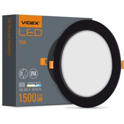 Світильник Videx 15W 5000K Black (VL-DLBR-155B)