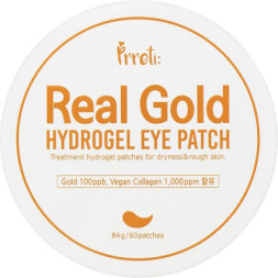 Патчі під очі Prreti Real Gold Hydrogel Eye Patch Гідрогелеві із золотом 60 шт. (8809738321935)