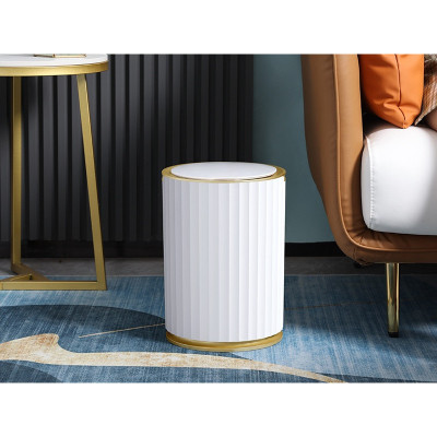 Контейнер для сміття JAH Nordic Сенсорний Білий із золотим 9 л (20259)