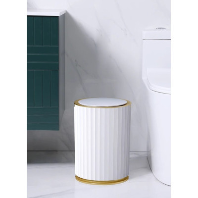 Контейнер для сміття JAH Nordic Сенсорний Білий із золотим 9 л (20259)