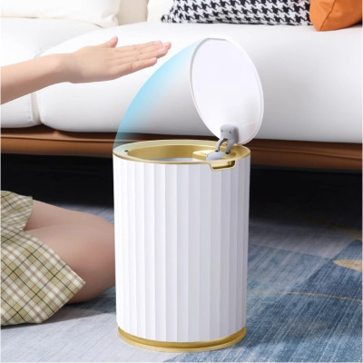 Контейнер для сміття JAH Nordic Сенсорний Білий із золотим 9 л (20259)