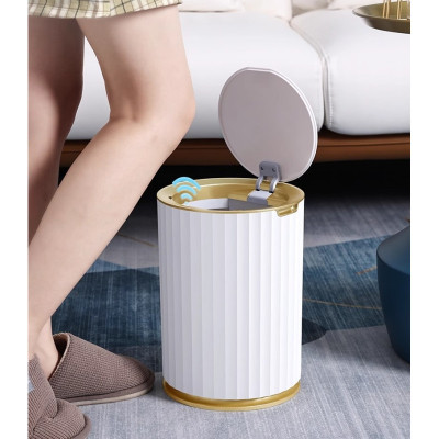 Контейнер для сміття JAH Nordic Сенсорний Білий із золотим 9 л (20259)