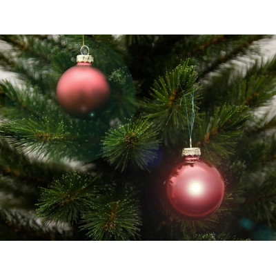 Ялинкова іграшка House Of Seasons Скляні кульки 10 шт D6 см Бордові (8720362102359)