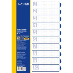 Роздільник сторінок Economix А4 пластик, 10 розділів, кольоровий (E30803)