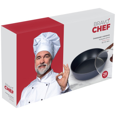 Сковорода Bravo Chef Глибока з кришкою 28 см (BC-1101-28/L)