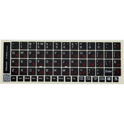 Наклейка на клавіатуру BestKey непрозора чорна, 68, червоний (BK13RED/025)