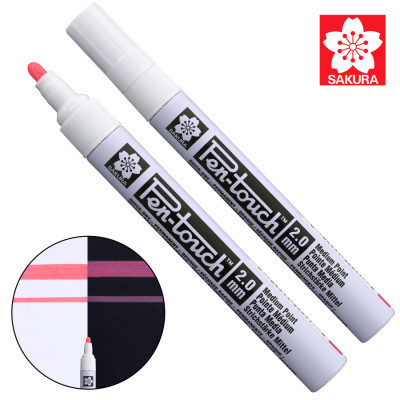 Маркер Sakura Pen-Touch Червоний, флуоресцентний, середній (MEDIUM) 2.0мм (084511322776)