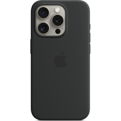 Чохол до мобільного телефона Apple iPhone 15 Pro Silicone Case with MagSafe Black (MT1A3ZM/A)