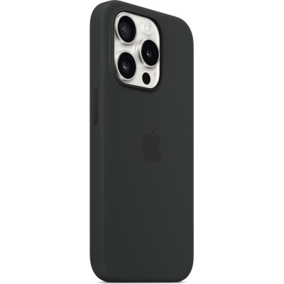 Чохол до мобільного телефона Apple iPhone 15 Pro Silicone Case with MagSafe Black (MT1A3ZM/A)