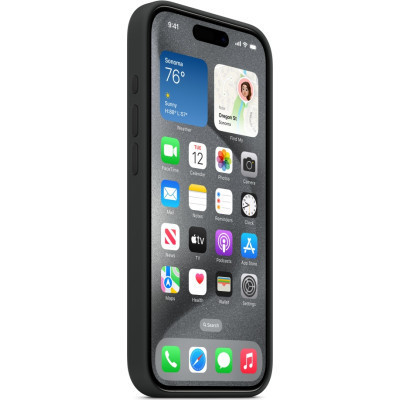 Чохол до мобільного телефона Apple iPhone 15 Pro Silicone Case with MagSafe Black (MT1A3ZM/A)