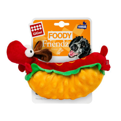 Іграшка для собак GiGwi Foody Friends Хот-Дог з пищалкою 24 см (2262)