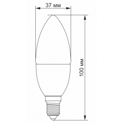 Лампочка TITANUM C37 6W E14 3000K (TLС3706143)