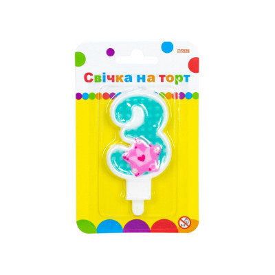Свічка Maxi Princess &quot;3&quot; висотою 7,62 см (MX622050-3)