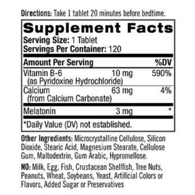 Амінокислота Natrol Мелатонін, Melatonin 3 мг, 120 пігулок (NTL00511)