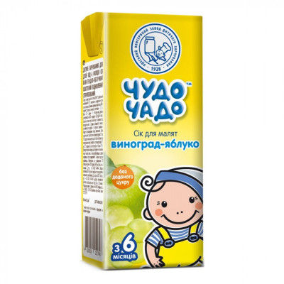 Сік дитячий Чудо-Чадо Виноградно-яблучний 200 мл (4820016251748)