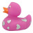 Іграшка для ванної Funny Ducks Розовая утка в белых сердечках (L1938)