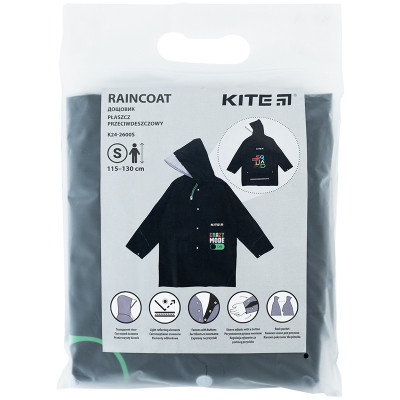 Дощовик дитячий Kite Crazy mode S 115-130 см Чорний (K24-2600S)