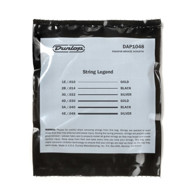 Струни для гітари Jim Dunlop Phosphor Bronze Acoustic Guitar Strings (10-48) (DAP1048)