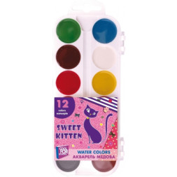 Акварельні фарби Cool For School медова Sweet Kitten, 12 кольорів (CF60139)