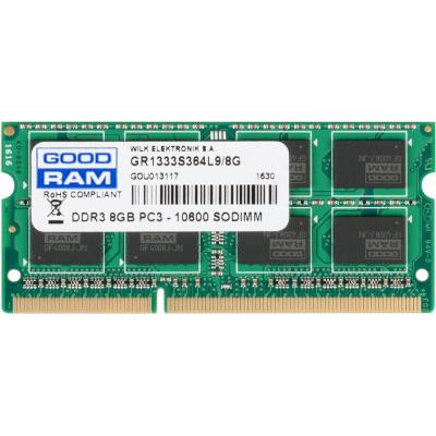 Модуль пам&#039;яті для ноутбука SoDIMM DDR3 8GB 1333 MHz Goodram (GR1333S364L9/8G)
