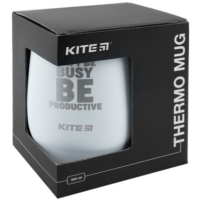 Поїльник-непроливайка Kite Be productive термокружка 360 мл, біла (K22-378-03-1)