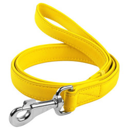 Повідок для собак WAUDOG Glamour шкіряний M-XXL жовтий (33768)
