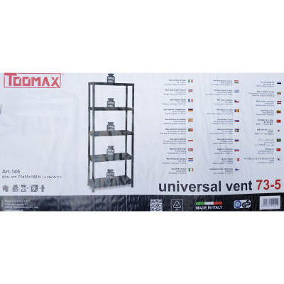 Стелаж Toomax 5 полиць cm. 71x35x180h black (5139)