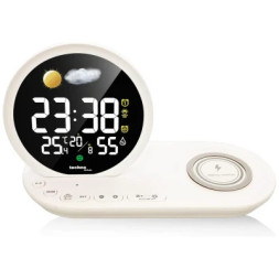 Настільний годинник Technoline Wireless Mobile Charging White (DAS302479)