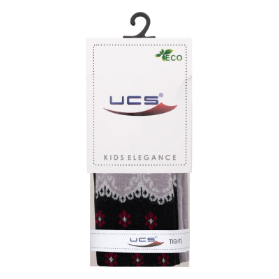 Колготки дитячі UCS Socks з квіточками (M0C0301-2289-86G-black)