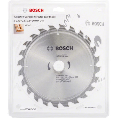 Круг відрізний Bosch пиляльний Eco for Wood 230x30-24T (2.608.644.381)